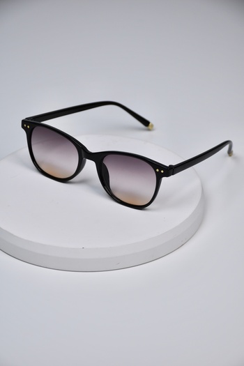 LOOKUP NEW Unisex Women Men Uv400 Protected Bone Metal Detail Oval Round Sunglasses