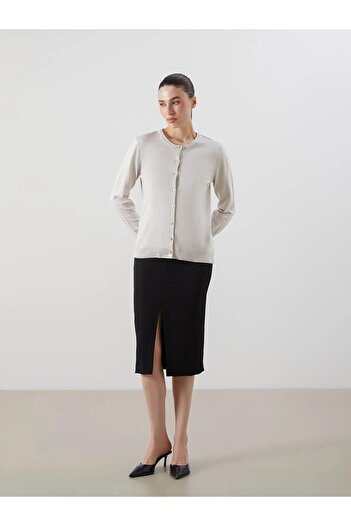 LC Waikiki Lcwaikiki Classic Crew Neck Women's Knitwear Cardigan (W5)