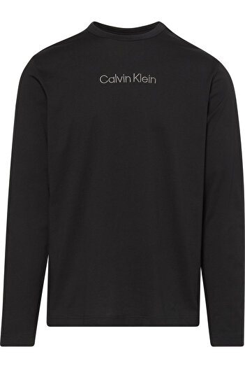Calvin Klein Pánské tričko Regular Fit Bavlna s dlouhým rukávem Černé tričko 000NM2771E-UB1