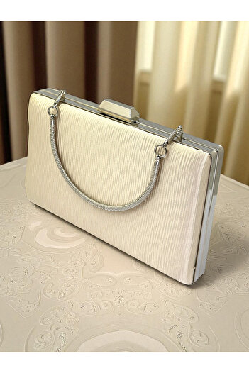 Wedding Fashion Skin Nude Color Waterway Pattern Satin Women's Evening Dress Bag Wedding Engagement Graduation