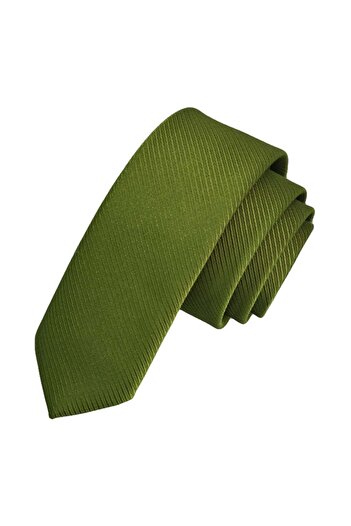 Exve Exclusive Green Self Striped Plain Slim Fashion Slim Tie