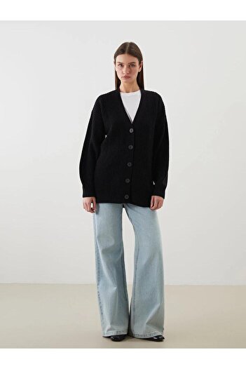 LC Waikiki Lcw Modest V-Neck Women's Knitwear Cardigan (W5)