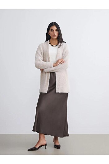 LC Waikiki Lcw Modest Shawl Collar Women's Plush Knitwear Cardigan (W5)
