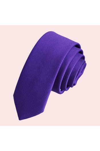 Exve Exclusive Purple Self Striped Plain Slim Fashion Slim Tie