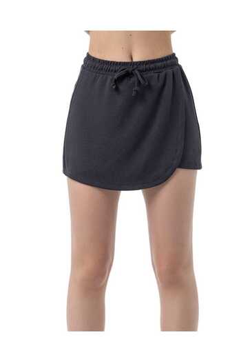 İNCEBELLİ Premium Quality Luxury Modal Fabric Tiril Anthracite Color Shorts Skirt
