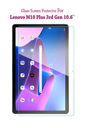 Generic واقي شاشة من الزجاج المقوى لجهاز Lenovo Tab M10 Plus الجيل الثالث مقاس 10.6 بوصة