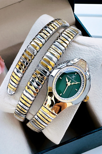 Daniel Klein Snake Watch Model - Women's Wrist Watch, Waterproof Gold Gumus Steel Band - Bracelet Gift Dkby2045C4