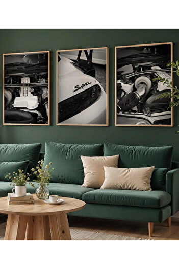 NT Handmade Natural Wooden Framed Uv Printing Supra Wall Painting – Modern & Stylish Car Wall Decor