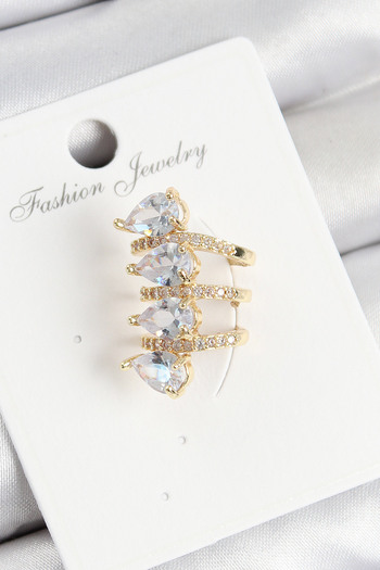 Tunastore Brass Zircon Stone Drop Model Gold Color Right Cartilage Earring