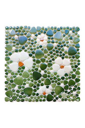 MozaiKristaL Hobi ve Sanatsal Çalışmalar için Çiçek Desenli 31,5x31,5cm. Cam Mozaik ( 5 File Karo=0,5 m2 )