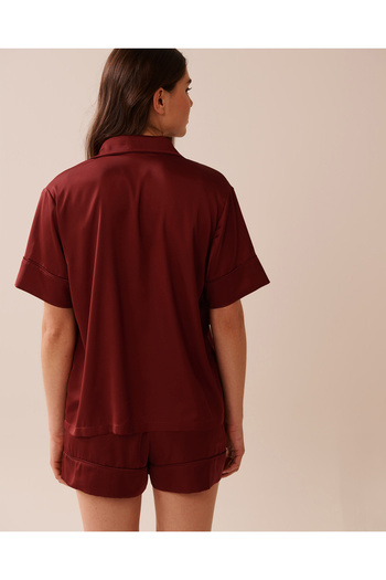 La Vie en Rose Short Sleeve Satin Pajama Set