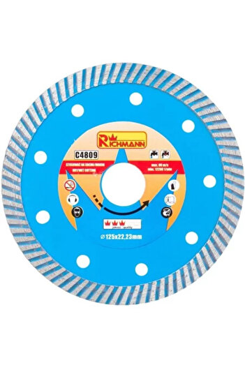 richmann Δίσκος diamantat turbo, beton, taiere umeda si uscata, 125 mm/22,23 mm,