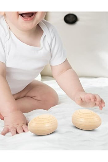 MegArya Wooden Rattle Eggs – 2pcs Musical Egg Shaker Percussion