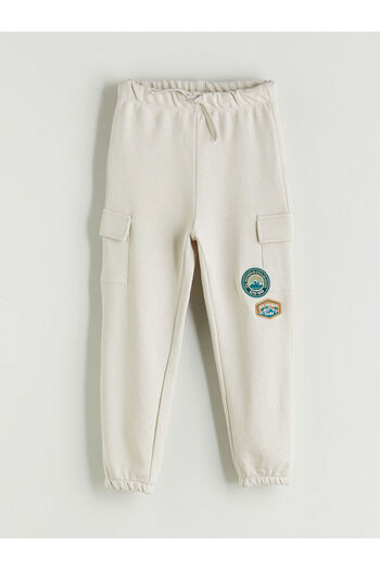 LC Waikiki Gray Elastic Waist Embroidered Boys' Sweatpants