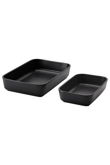 IKEA LYCKAD Oven Dish Set of 2, Dark Gray