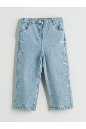 LC Waikiki Lcw Baby Flower Embroidery Girl Jean Pants (W5)