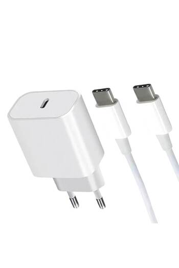 OEM Set Incarcator 20W incarcare rapida, Cablu de date inclus, USB Type-C la USB Type-C
