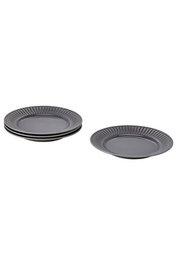 IKEA STRIMMIG Plate, Gray Ceramic, 27 cm