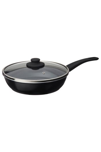 IKEA HEMLAGAD Saute Pan with Lid, Non-stick Black, 26 cm