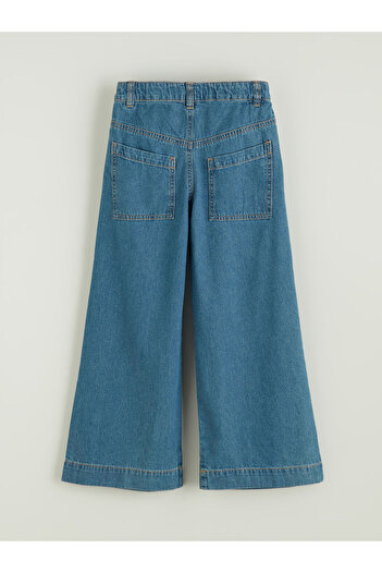 LC Waikiki Lcw Kids Wideleg Pleated Girl Jean Pants (W5)