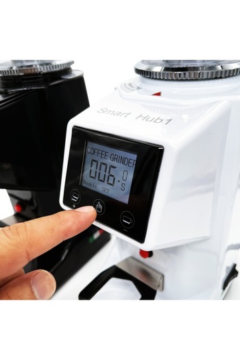 SmartHub 1 250W Electric Espresso Coffee Grinder, 500g Capacity, 19 Grind Settings, White