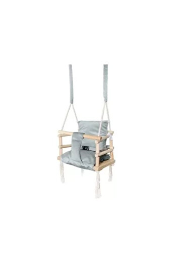 KRUZZEL Dětská houpačka, 3 v 1, dřevěná, šedá, max. 30 kg, 34 x 34 x 26 cm