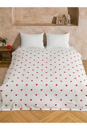 LC Waikiki Lcw Home Heart Printed Double Blanket 200X220 cm (W5)