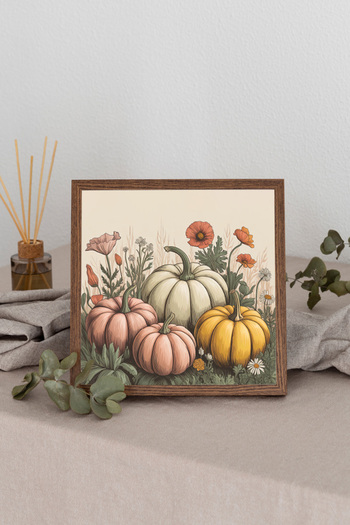 Dekorsiahome Ahşap Çerçeveli Kare Tablo TK0872