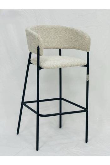 Al Saada Home Limited Quantity Velvet Bar Chair - Beige-90 x 50 x 43 cm