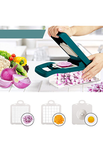 OEM Vegetable chopper 15in1 , Stainless Steel/ABS, Royal Blue