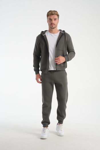 kaphone 10 Men's Pamulu 3 Thread Inside Fleece Full Zip Hooded Tracksuit Set