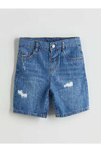 LC Waikiki Basic Boys' Jeans Shorts with Elastic Waist