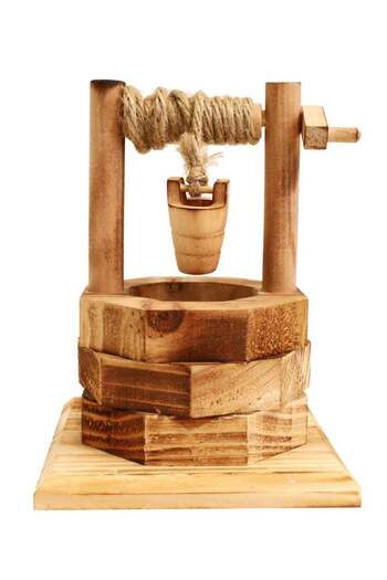 Generic Luxury Wooden Water Well Decor (Dimensions: 12cm*12cm*15cm) – A warm rustic touch for your home
