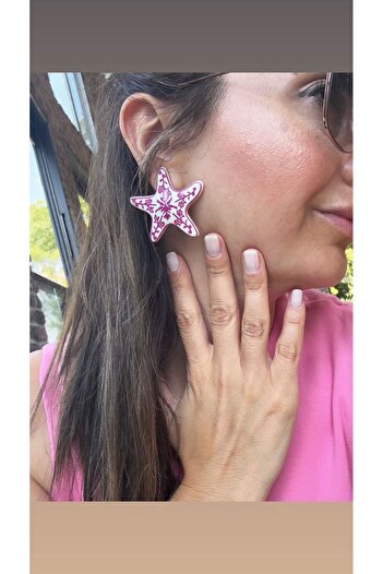 Öyküm accesory Sea Star Pink Earrings