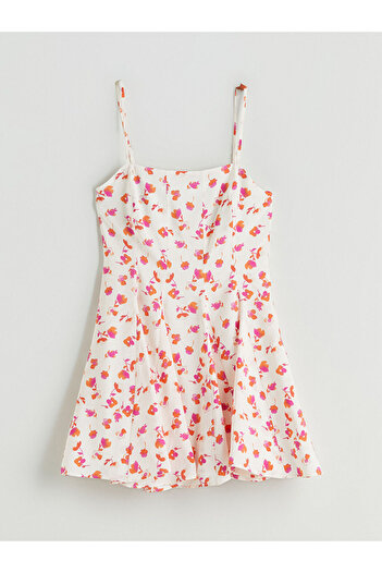 LC Waikiki Square Neck Floral Modal Blend Mini Dress
