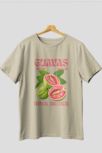 Ankhises Μπλουζάκι Guavas με μπροστινό στάμπα Oversize Ανδρικό Γυναικείο Βαμβακερό μπλουζάκι με λαιμόκοψη