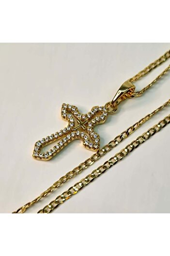 My Bijoux Colier cu Cruce placat cu aur de 18k IH707