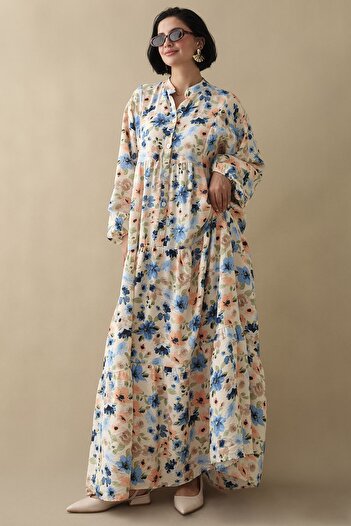 InStyle Sardunya Mavi Mango Elbise