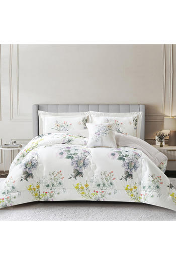 Donetella 4-Piece Digital Print Comforter Set – King Size 250x230 cm, Soft Microfiber Bedding Set.