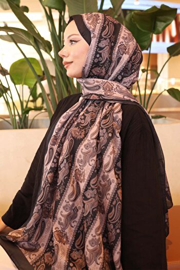 benguen Ethnic Patterned Shawl Mink İpk115