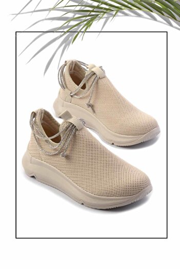 Bambi Beige Knitwear Women's Casual Shoes K01792010482