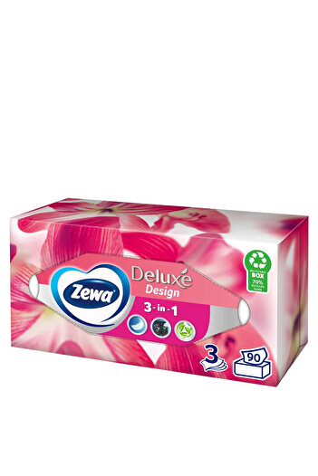 Zewa Deluxe Design – 3 in 1 Facial Tissues, 3 Layers, 90 pcs
