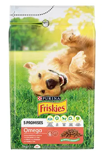 Friskies Hrana uscata pentru caini adulti Omega Vita, Peste, 3 kg