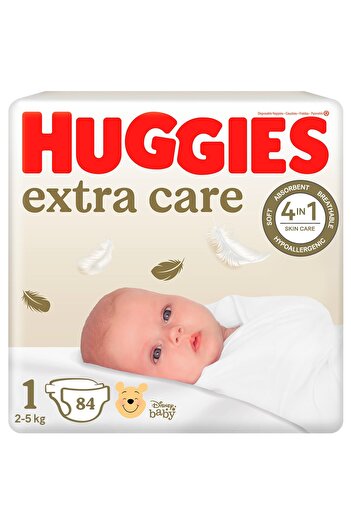 Huggies Scutece Extra Care 1, Mega, 2-5 kg, 84 buc