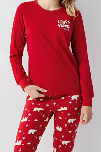 Rolypoly Kadın Kırmızı Pijama Takımı
