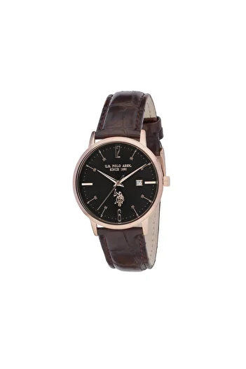 U.S. Polo Assn. Quartz watch with leather strap