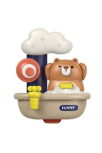 Danex Children's Bath Toy, Danex, Bear in Tub with Foam, For Babies, 29 cm, Interactive Toy, Multicolor