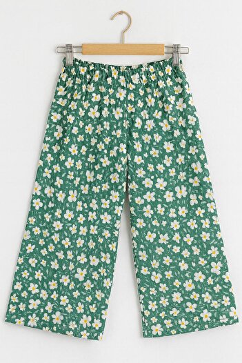 Esterella Girl's Spanish Leg Wrap-Around Pants /Girl's Loose Leg Pants/ Floral Pants