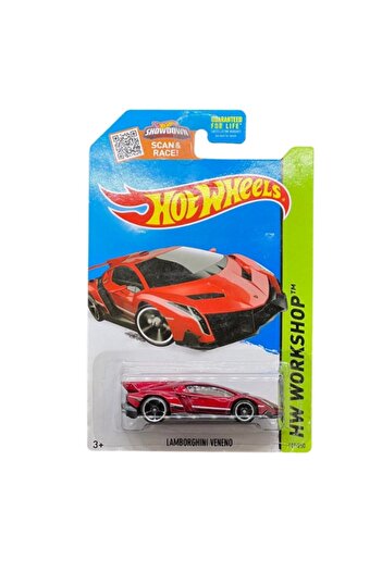 HOT WHEELS Masinuta Metalica Hot Wheels, Lamborghini Veneno, Colectia HW Workshop - 2015, Rosu, 1:64