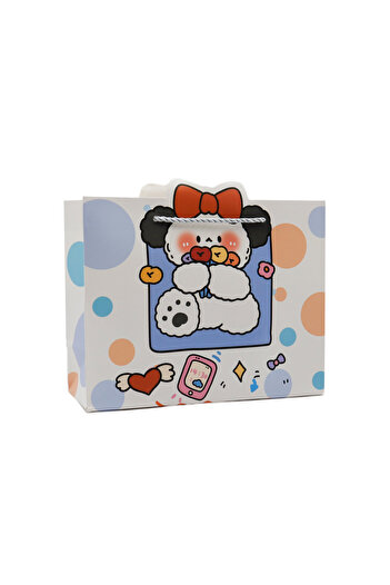 repro design 24x20 Картонна подарункова сумка з шнурком, мила кольорова дитяча сумка для вечірок, 1 шт., модель 3
